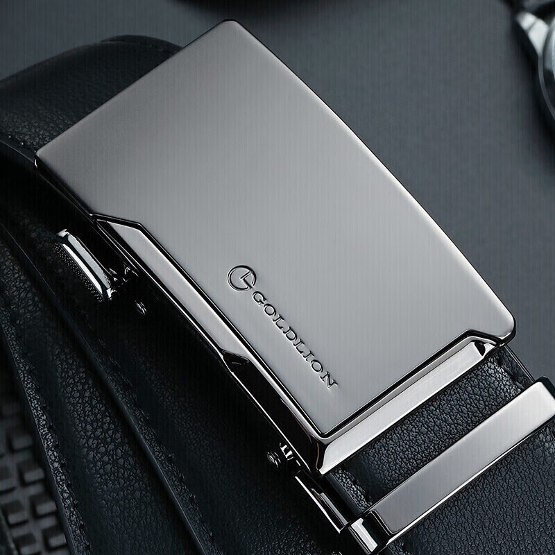 Goldlion Men's Leather Belt - Elegant Black Style