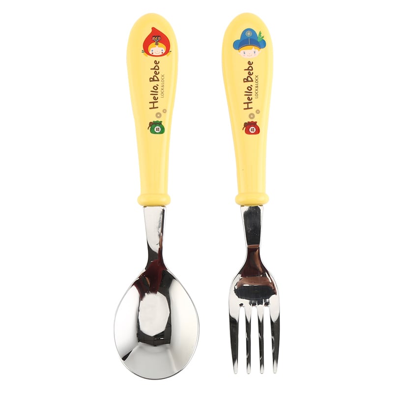 LOCK&LOCK Kids Stainless Steel Fork & Spoon Set