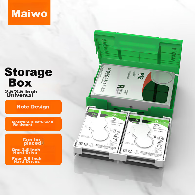 MAIWO KB03 Hard Drive Storage Box with Labels