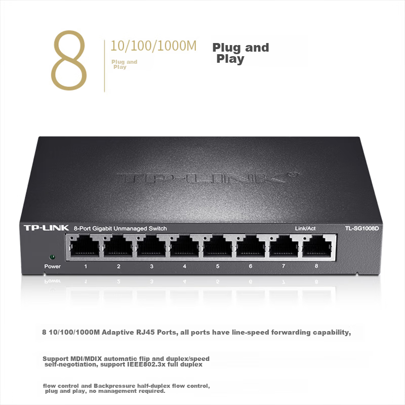 TP-LINK 8-Port Gigabit Switch - TL-SG1008D