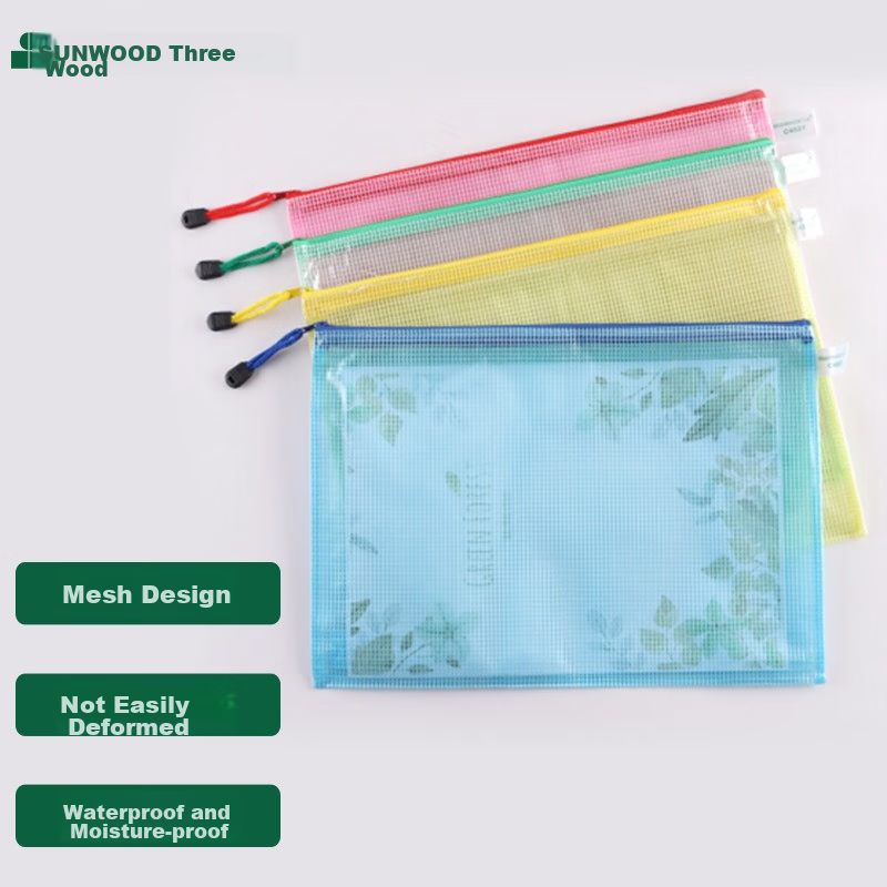 SUNWOOD A4 Mesh Zipper Pouch - Blue