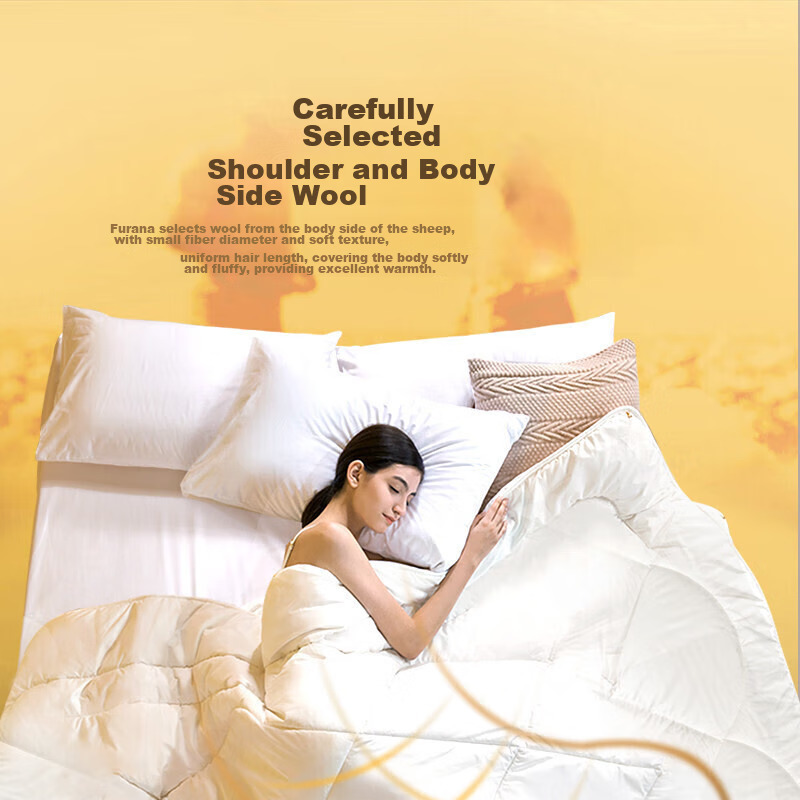 FUANNA Wool Comforter - 51% New Zealand Wool Winter Quilt