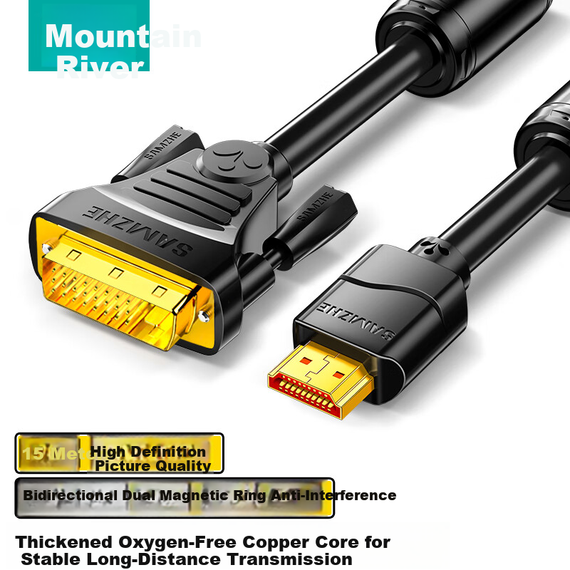 SAMZHE HDMI to DVI Cable - High-Definition Bidirectional Conversion