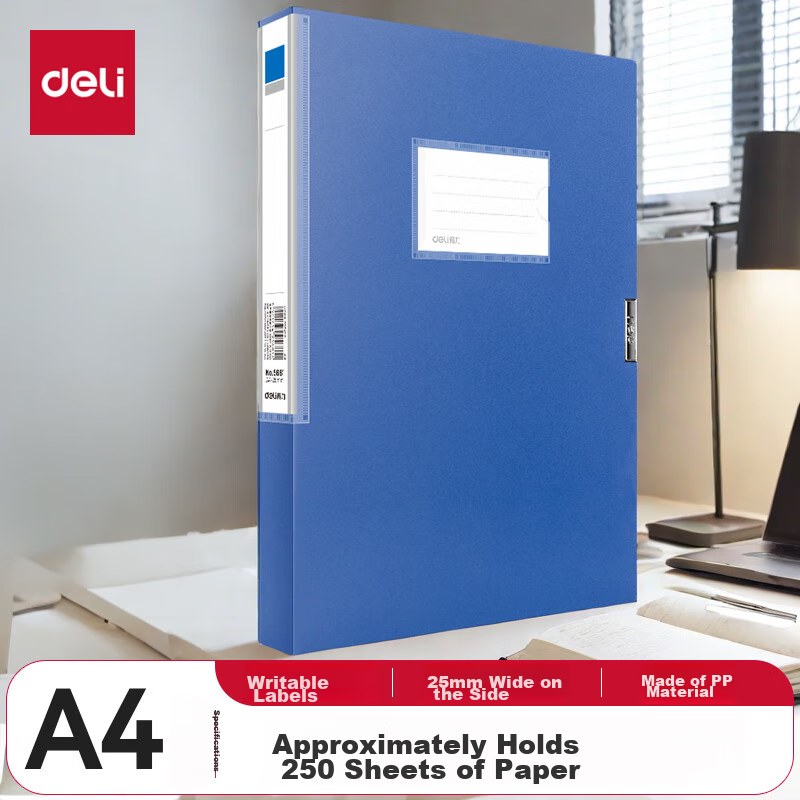 Deli 25mm A4 Plastic File Box