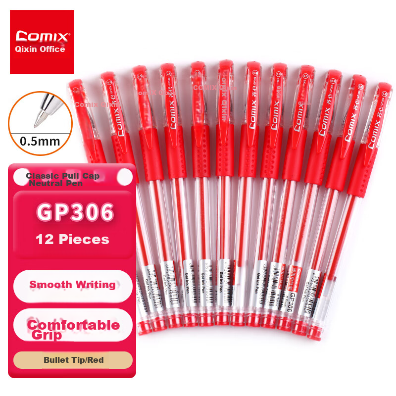 COMIX Ballpoint Pen - Red 0.5mm