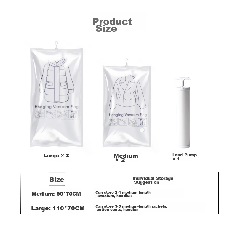 DR.STORAGE Vacuum Compression Bags for Space-Saving Storage