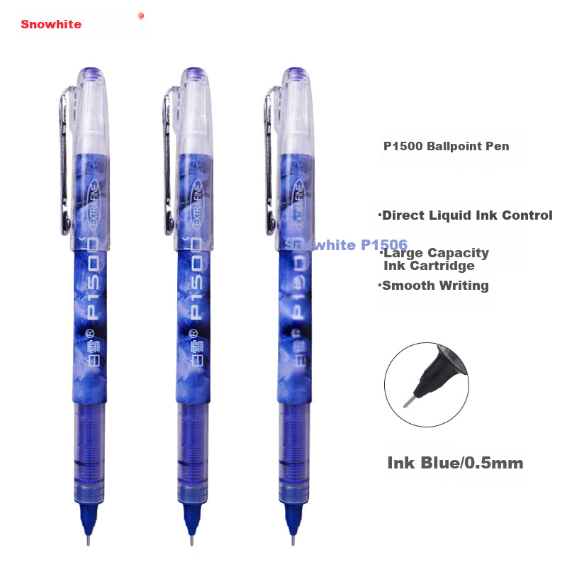 Snowhite P1500 Rollerball Pen, 12-Piece Set
