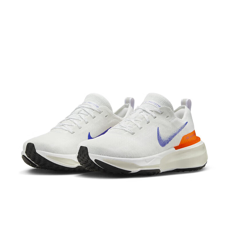 NIKE Women's Invincible 3 Cushioned Running Shoes - White/Blue/Orange Size 38_1