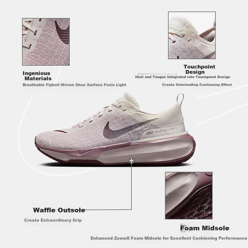 Nike ZoomX Invincible Run Men's Sneakers in Pink-Purple - Size 42_1
