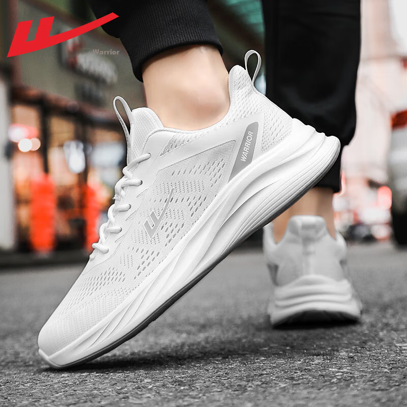 Warrior Men's Autumn Breathable Lightweight Running Shoes - White Size 42_2