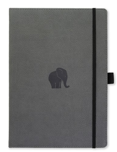 Dingbats* Wildlife A4+ Grey Elephant Notebook - Graph_0