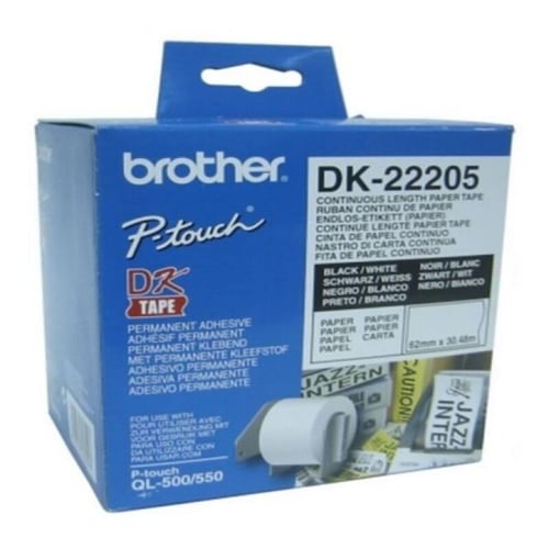 Papir I baner til printere Brother DK22205 Hvid - picture