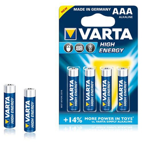Alkaline Batteri Varta LR03 1,5 V AAA High Energy (4 pcs) Blå_0