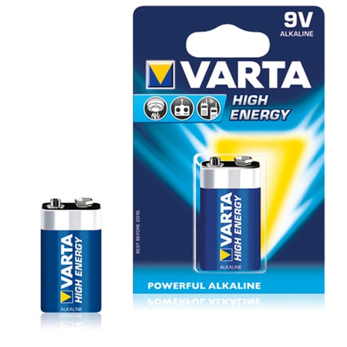 Alkaline Batteri Varta 6LR61 9 V 580 mAh High Energy Blå_0