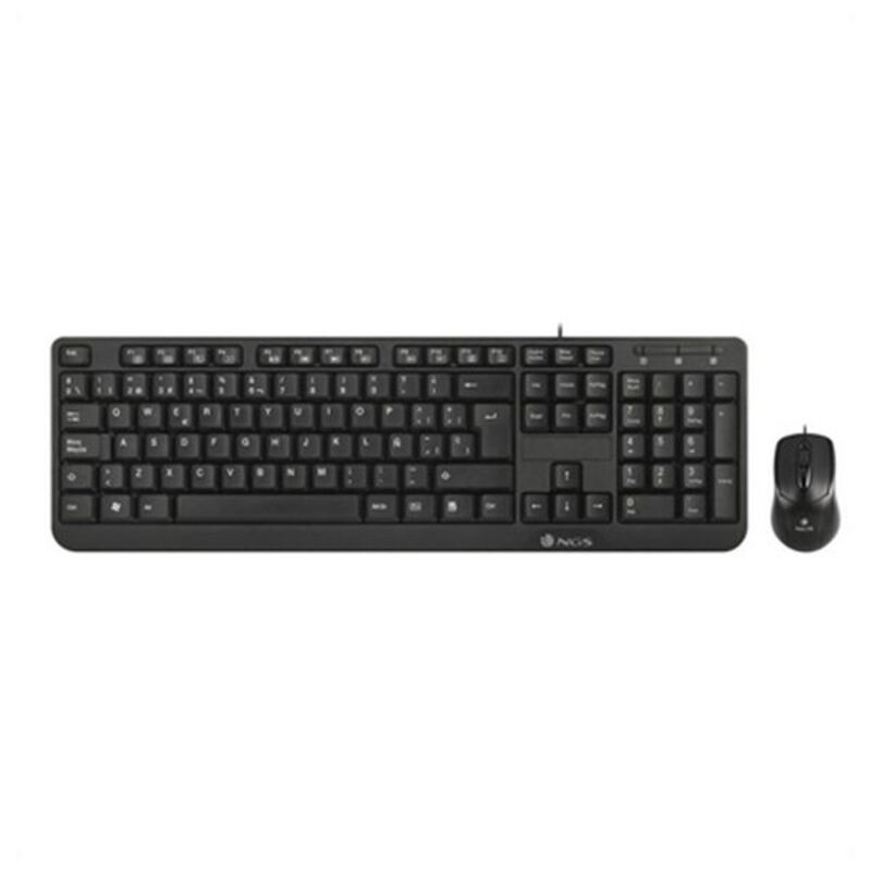Keyboard and Mouse NGS Cocoa Kit (2 pcs) Black_0