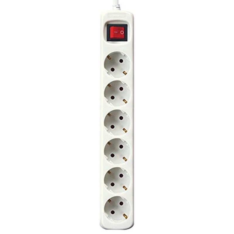 Socket outlet - 6 outlets with switch Silver Electronics White, 3 m_0