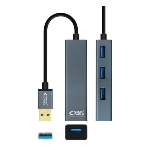 4-Port USB Hub NANOCABLE 10.16.4402 USB 3.0 Grå_3