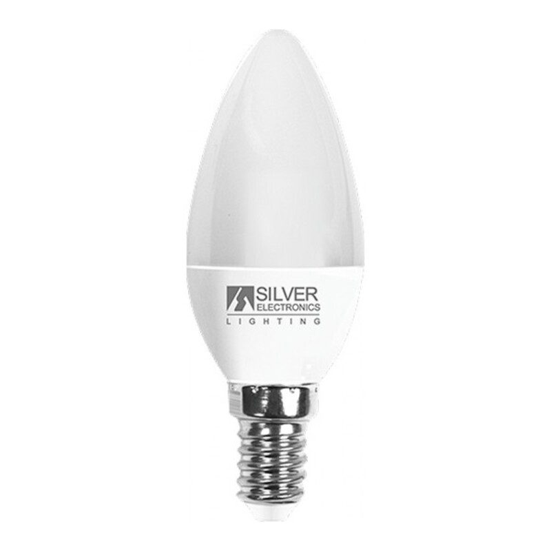 Candle LED Light Bulb Silver Electronics 970714 E14 7W Warm light_0