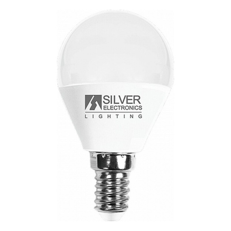 Spherical LED Light Bulb Silver Electronics E14 7W Warm light_0