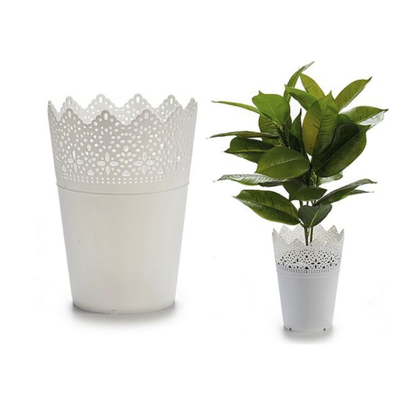 Plant pot White Plastic (14,3 x 18,2 x 14,3 cm) (15 x 18 x 15 cm)_0