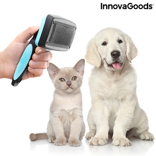 Rensebørste til kæledyr med optrækkelige børster Groombot InnovaGoods_23