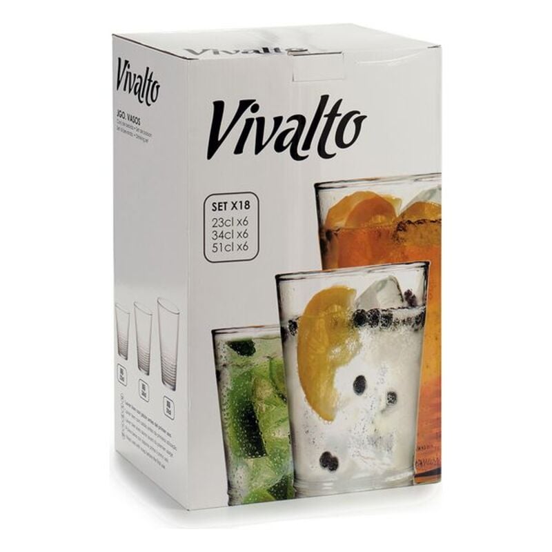 Set of glasses Vivalto Transparent Crystal (18 Pieces) 6 x (51 cl) / 6 x (34 cl) / 6 x (23 cl)_4