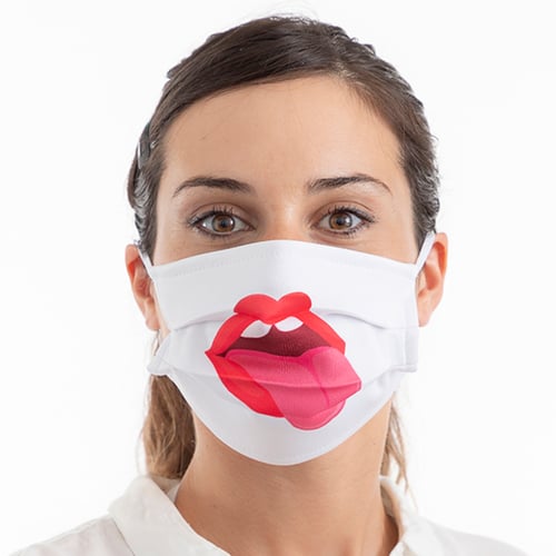 Genanvendelig stof hygiejnemaske Tongue Luanvi Størrelse M (Pakke med 3)_4