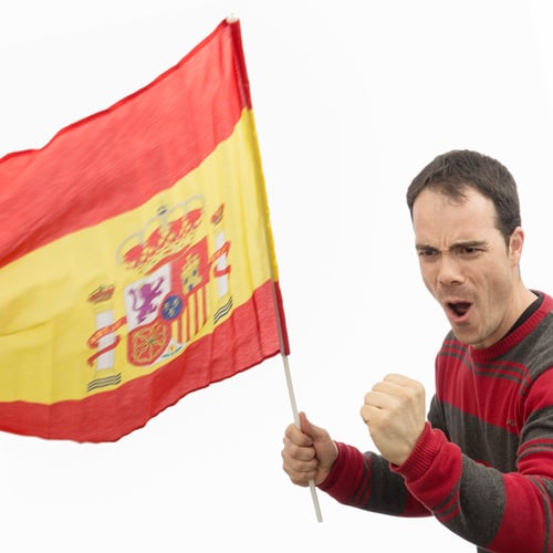 Spansk Flag med Stang 60 x 90 cm - picture