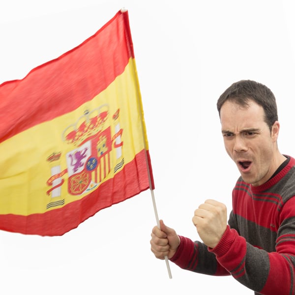 Spanish Flag with Pole (90 x 60 cm)_0