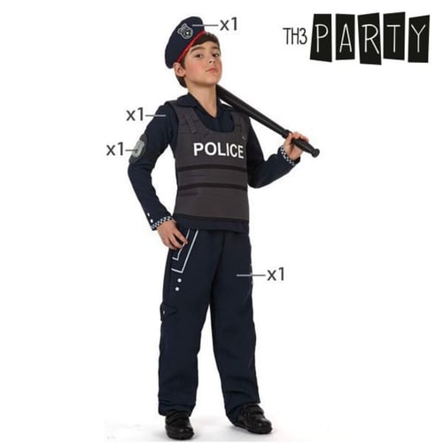Kostume til børn Th3 Party Politi, str. 5-6 år_0
