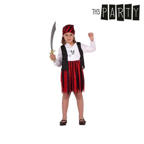 Kostume til børn Pirat Rød, str. 7-9 år - picture