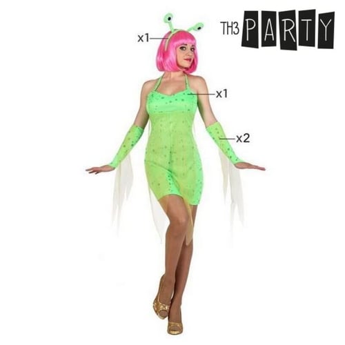 Kostume til voksne Sexet alien Grøn (4 Pcs), str. M/L_2