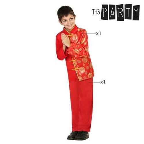 Kostume til børn Kineser dreng Rød, str. 10-12 år - picture