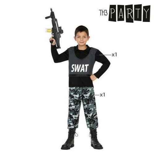 Kostume til børn Swat politimand (2 Pcs), str. 3-4 år_1