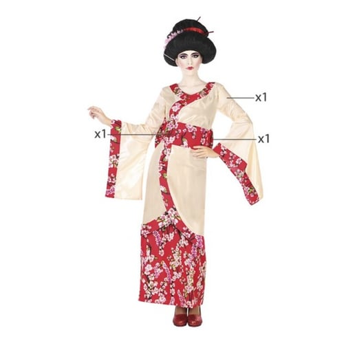 Maskeraddräkt vuxna Geisha Rosa (2 Pcs), str. XS/S_4