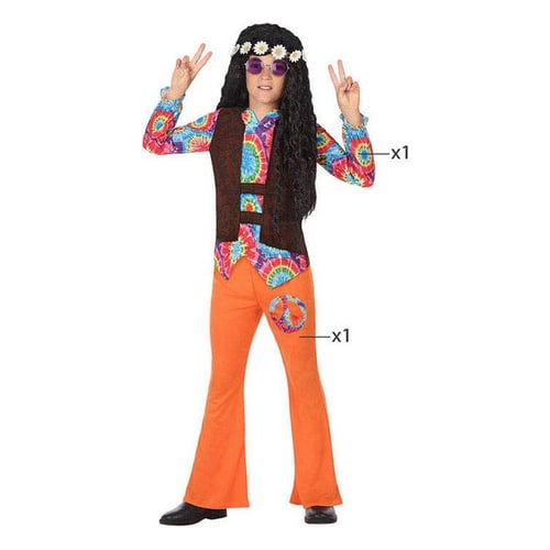 Kostume til børn Hippie Orange (2 Pcs), str. 3-4 år_1