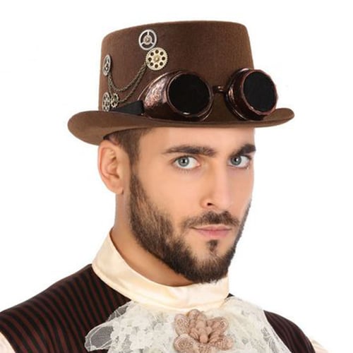 Polyester hat Steampunk Brun_0