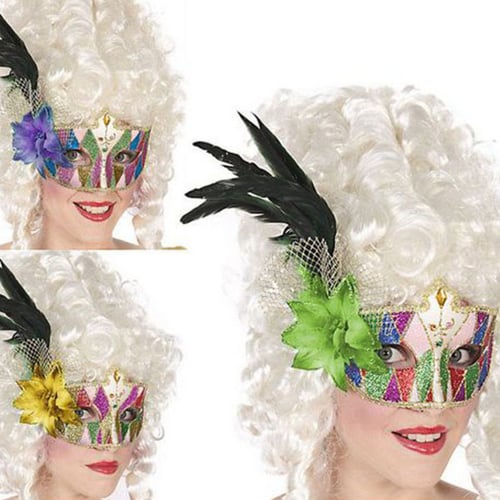 Venetiansk ögonmask med fjädrar Multicolour - picture