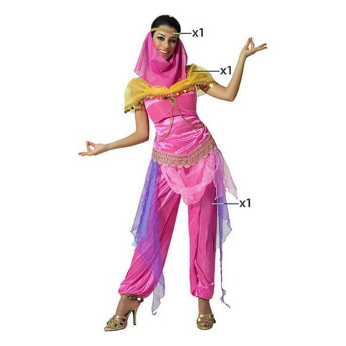 Kostume til voksne Arabisk prinsesse Pink, str. XL - picture