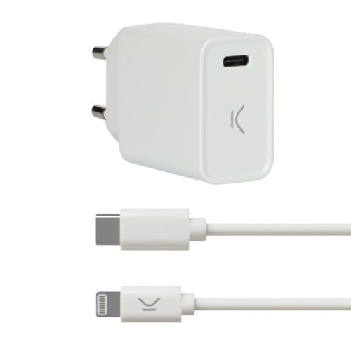 USB Oplader Iphone KSIX Hvid - picture