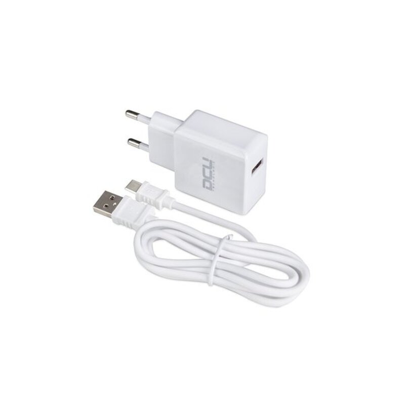 Wall Charger + USB C Micro Cable DCU 66826 White (1 m)_0