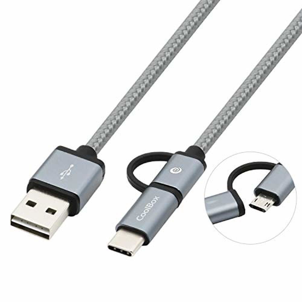 USB Cable to Micro USB and USB C CoolBox COO-CAB-U2MC-GR _0