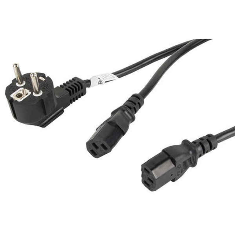 Power Cord Lanberg SCHUKO CEE 7/7 A 2X IEC320 C13 Black_2