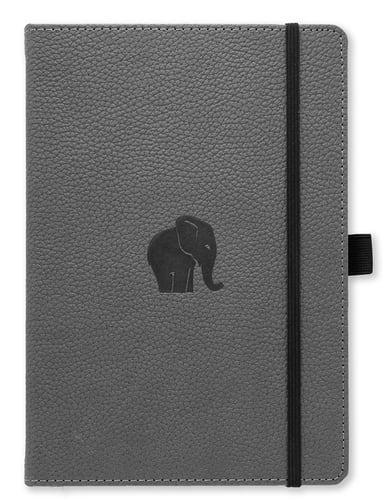 Dingbats* Wildlife A5+ Grey Elephant Notebook - Graph - picture