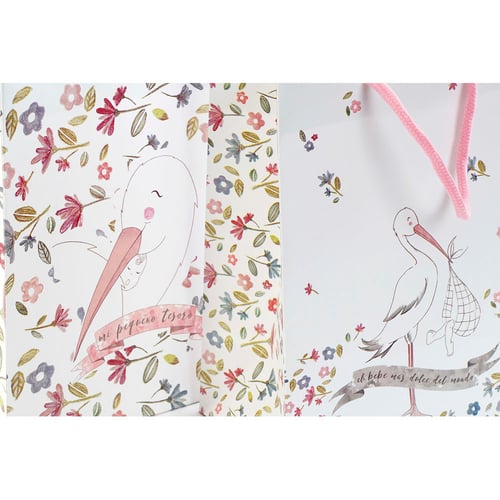 Papperskasse DKD Home Decor Blå Rosa (2 pcs) (18 x 10 x 23 cm)_5