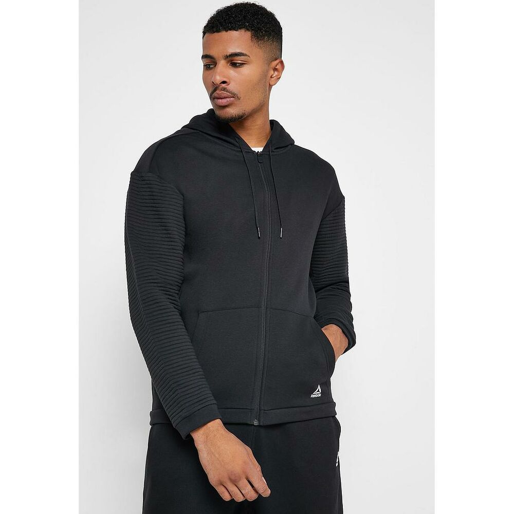 Men’s Zipped Hoodie Reebok WOR FLEECE FZ HOOD EC0900 Black_5