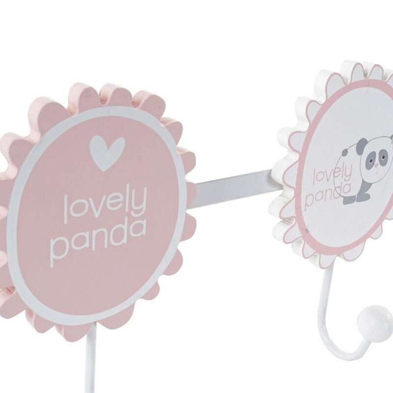 Wall mounted coat hanger DKD Home Decor Wood Metal Panda bear (40 x 4 x 16 cm) (2 pcs)_5