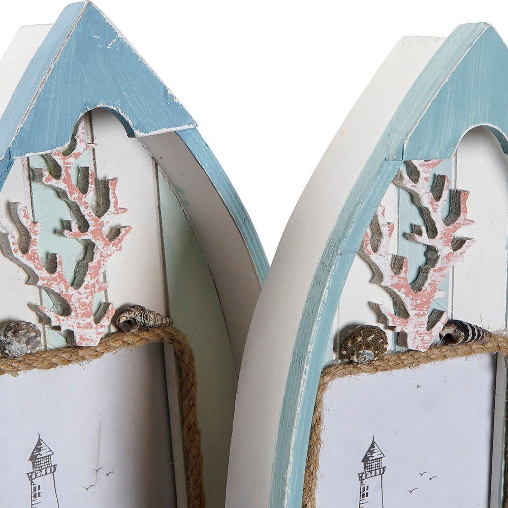 Photo frame DKD Home Decor Barco Mediterranean MDF Wood (2 pcs) (10 x 10 x 15 cm)_2