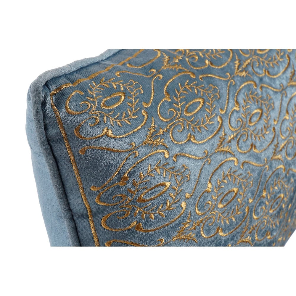 Cushion DKD Home Decor Blue Polyester Velvet Golden (50 x 10 x 30 cm)_4