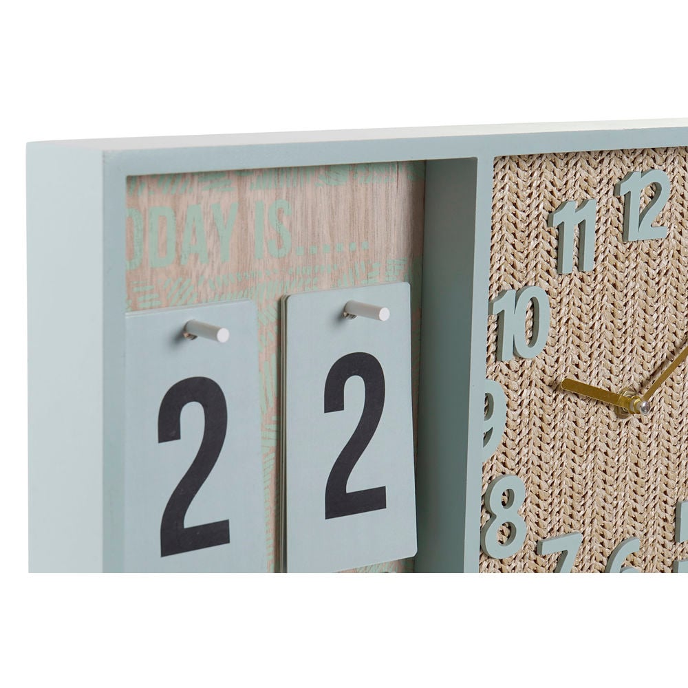 Wall Clock DKD Home Decor polypropylene Green Mint MDF Wood (2 pcs) (40 x 5 x 24 cm)_3